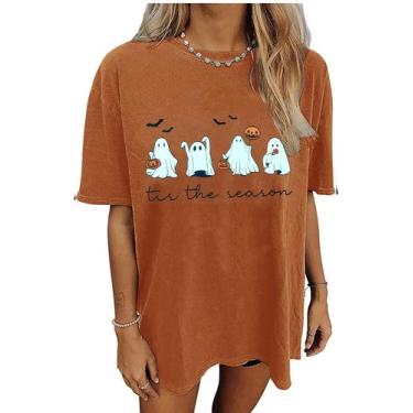 Imagem de Camiseta YIUIERE Tis The Season para mulheres Halloween Ghost
