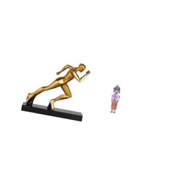 Imagem de Fenteer Escultura Moderna Abstrata de Corredor com Elementos de Boneca Gueixa Kabuki Asiática para Decoração de de Entrada, Mesa E Quarto.