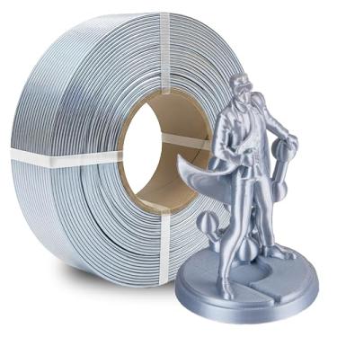 Imagem de Polymaker Panchroma Refil Spool Silk Silver PLA Refil de filamento de impressão 3D, compatível com todos os carretéis reutilizáveis e todas as principais impressoras 3D FDM, sem emaranhados, cores