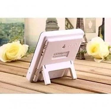 Imagem de Termo Higrometro Relogio Medidor De Temperatura Digital Humidade De Mesa