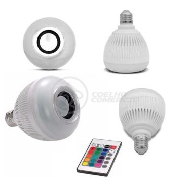Imagem de Lâmpada Led 12W E27 Rgb Colorida Com Caixa De Som