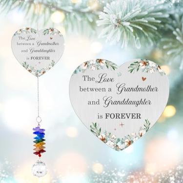 Imagem de GIFTELIX Enfeites de Natal – Presente para a avó da neta – Presente de aniversário de Natal do Dia das Mães – Criador de arco-íris de cristal – Decoração de janela suspensa – Lembrança sentimental