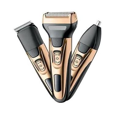 Imagem de Máquina de Barbear 3 em 1, Aparador e Depilador Elétrico Recarregável, Cortador de Cabelo e Pelos Corporais, Bivolt