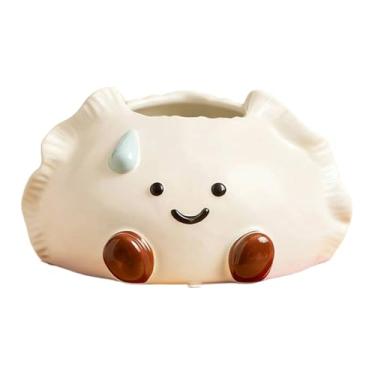 Imagem de YWJLQH Porta-lenços de cerâmica com capa, porta-guardanapos, dispensador de papel higiênico divertido para penteadeira, sala de estar e quarto.