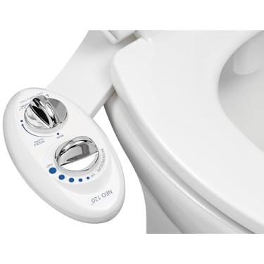 Imagem de LUXE Bidet NEO 120 - Bocal autolimpante, acessório de bidê não elétrico de água doce para assento de vaso sanitário, pressão de água ajustável, lavagem traseira (branco)