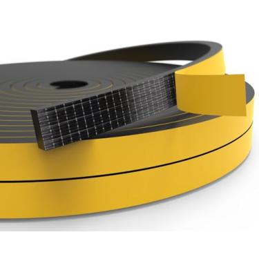 Imagem de Excluidor de rascunho para janelas de portas, fita de espuma autoadesiva, tira de vedação de rascunho para vedação de lacuna, 1/10.2 cm x 1/20.3 cm x 50 pés, preto