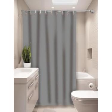 Imagem de Cortina para Box de Banheiro em PEVA, 140x200cm, Transparente, Design Decorativo, Resistente à Água (Preta)