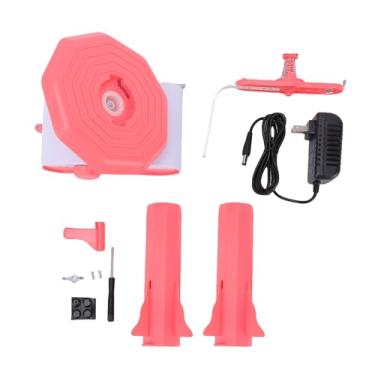 Imagem de SPYMINNPOO Enrolador de Fio Elétrico, Enrolador de Bolo de Fio Compacto de Grande Capacidade, Giradores Automáticos, Enrolador de lã, Roda de crochê para tricô e crochê (Rosa)