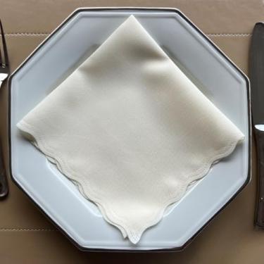 Imagem de Guardanapo de Tecido Oxford Kit 100 Acabamento a Laser 33 x 33 CM Mesa Posta (Palha)