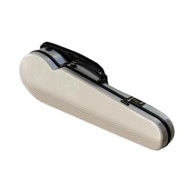 Imagem de Estojo Para Violino Tamanho 4/4 Multicores Disponíveis Triangular Leve Fibra De Carbono Com Trava De Código Bolsa Para Partituras Estojo para instrumento de violino(White)