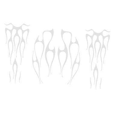 Imagem de Ysyqkn Adesivos Genéricos para Tanque de Combustível, Adesivos de Faixas Autoadesivas, Acessórios Externos Divertidos, Decoração, Branco