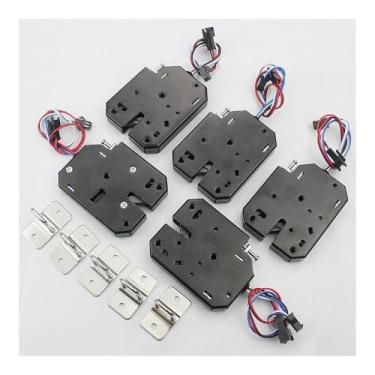 Imagem de 5 peças DC 12V pequena fechadura eletromagnética de controle automático de venda automática fechadura de porta de armário fechadura eletrônica OROAOBOMT (5 peças - 4 cadeados de fios)