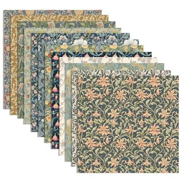 Imagem de 24 folhas de papel padrão William Morris 29 x 29 cm William Morris Livro de recortes floral Vinhas e Flores Pacote de cartolina dupla face para fundo de scrapbooking, faça você mesmo, cartolina