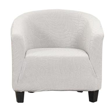 Imagem de CRFATOP Capa macia para cadeira de clube, capa elástica para cadeira de barril, jacquard, capas redondas para sofá, poltrona, elastano, protetor de móveis removível para sala de estar, C23