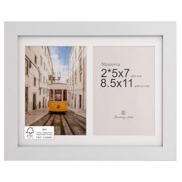 Imagem de Moldura para quadro de colagem de 20 x 28 cm com vidro resistente a estilhaços - serve para duas fotos 12 x 17 cm ou para usar como uma moldura de 21 x 27 cm - Coleção Memoria - Molduras de colagem