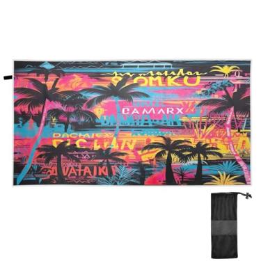 Imagem de Blueangle Toalha de praia de palmeiras tropicais - Toalhas de viagem compactas e leves - Toalha de secagem rápida super absorvente para natação, acampamento e férias (269)