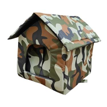 Imagem de Fenteer Abrigo para gatos vadios, canil removível à prova de intempéries, casa para gatos selvagens, cama para gatos, para interior, ouriço, pequenos, M