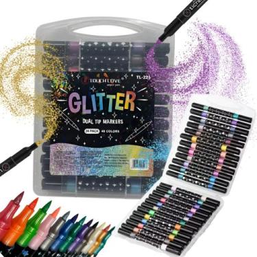 Imagem de Canetinha com Glitter para Colorir Marcador Acrilicio Metalizado com 2