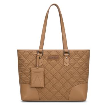 Imagem de Wrangler Bolsa feminina acolchoada média para trabalho, escola, cáqui, WG391-2002KH