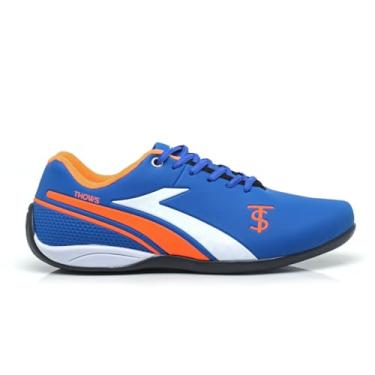 Imagem de THOWS Chuteira Masculina Futsal, Material Sintético e Têxtil, Acolchoada, Resistente, Casual Esportivo, Adulto (Azul, BR, Adulto, Numérico, 42)