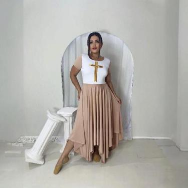Imagem de Vestido de Dança Coreografia Plus Size Cruz Moda Evangélica - MISS FLO