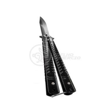 Imagem de Canivete Knife Black Butterfly Com Fio Manobras Preta Borboleta Dobrável De Aço Inoxidável