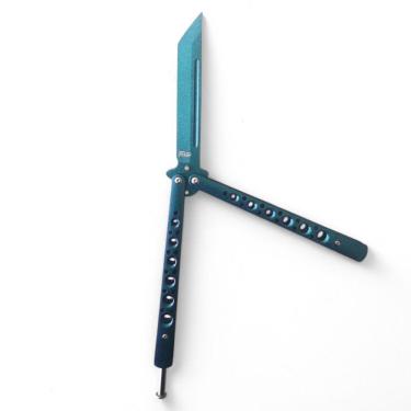 Imagem de Canivete Aço Inox Corte Fio Fade Verde Roxo Bsl-6 Butterfly