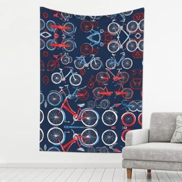 Imagem de ZERAOKE Bikes Bicycle Cycling - Tapeçaria impressa 203 x 152 cm para pendurar na parede - Decoração multiuso leve para quartos, dormitórios e acampamento com ganchos à prova de ferrugem