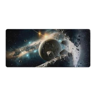 Imagem de FoRes Céu estrelado universo barreira pedra grande tapete de mouse pad base de borracha antiderrapante tapete de mesa laptop acessórios de computador suprimentos bloco de escrita para escritório casa