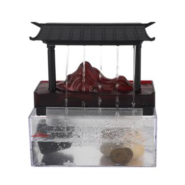 Imagem de MIRIAM SONG Fonte de mesa interna alimentada por USB, fonte de água decorativa de fluxo recorrente com LED para sala de estar ou escritório