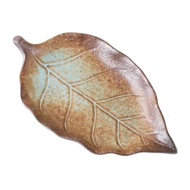 Imagem de Baoblaze Porta-anéis decorativo elegante com superfície lisa, bandeja para joias em formato de folha, ideal para exibir anéis em qualquer ambiente, Branco