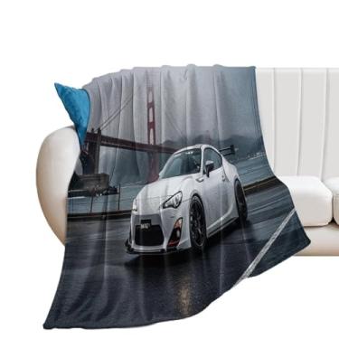 Imagem de HouLaiZhe Cobertor Super Macio Flanela JDM Carro Gt86 Ponte Golden Gate Cobertores de Refrigeração Leve para Sofá-Cama Cadeira Sofá Carro Viagem ao Ar Livre Leve Quente 76 cm x 127 cm