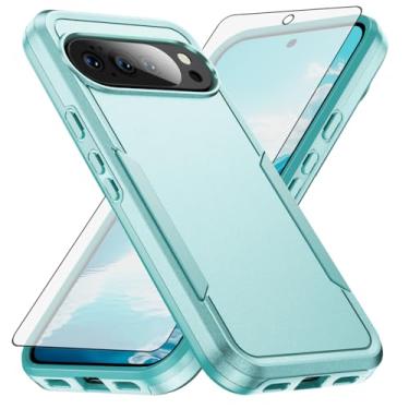 Imagem de Asuwish Capa de celular para Google Pixel 10 Pro XL com película protetora de tela de vidro temperado e fina híbrida protetora de corpo inteiro dupla camada traseira acessórios para celular Pixel10