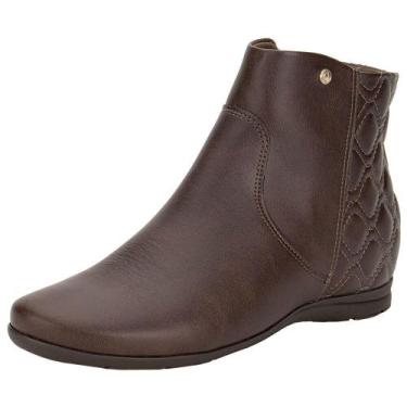 Imagem de Bota feminina cano baixo comfortflex 2491301, Café, 36