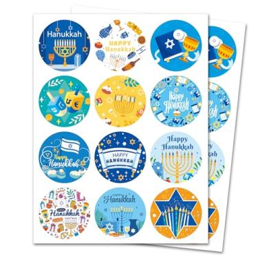 Imagem de 360 Hanukkah Stickers, Blue Envelope Sealing Stickers, Candelabrum Star Gift Tags, Suitable for Candy Bags, Gift Boxes, Wallets, Paper, Greeting Cards.