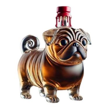 Imagem de Garrafas de licor, garrafa de uísque em forma de pug – Dispensador de vinho transparente, suprimentos de licor para conhaque, vodka, cerveja, bebidas