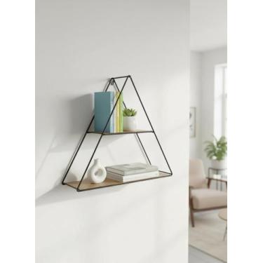 Imagem de Prateleira Aramada Triangular de Parede  Nicho Decorativo Moderno - VI