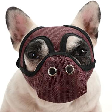 Imagem de Boca de Cão com Malha Respirável para Cães focinho curto Parar Morder Latir Mastigar Destrutivamente Lamer Ferida Leve Liberdade ofegar Beber Caminhando Sozinho Uso em Casa Prático