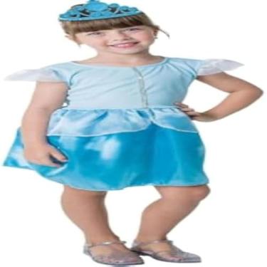 Imagem de Kit infantil fantasia princesa, vestido, saia e acessorios, azul, delicado