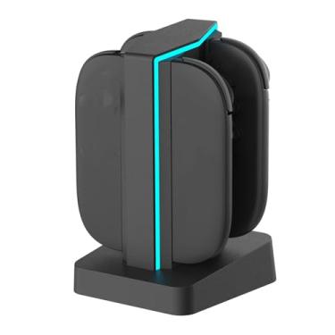 Imagem de Fabater Carregador de Controlador, Base de Carregamento de Controlador 4 Em 1 Com Indicadores LED e Luzes RGB, Proteção de Circuito Inteligente, Adequado para Controladores