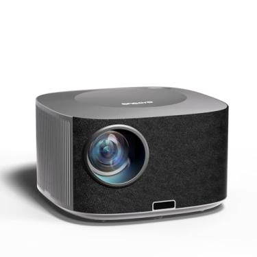 Imagem de Projetor com WiFi e Bluetooth: Projetor - Aplicativos integrados 4K Portátil-Projetor inteligente ONOAYO para uso externo/doméstico (prata)