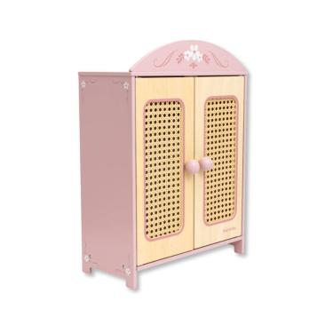 Imagem de Brinquedo De Madeira Guarda Roupas De Boneca Com Palha Rosa - Bup Baby