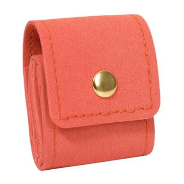 Imagem de UxicRuya Conjunto com 3 Mini Estojos de Viagem para Joias, Porta-Anéis, Porta-Berloques Portátil, Bolsa Pequena para Joias Ideal para Férias, Casamento, Festa, Laranja