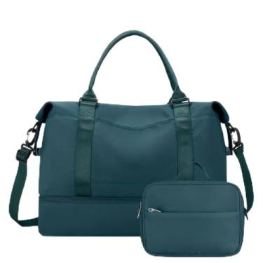 Imagem de Mala De Viagem Para Fitness De Grande Capacidade — Mochila Desportiva Com Dois Compartimentos E SecçãO Separada Para Guardar Roupa/CalçAdo Molhado(Verde Pavão)