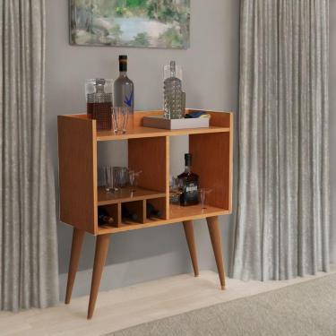 Imagem de Aparador Estilo Minibar Sala De Estar Para Visitas Cerejeira