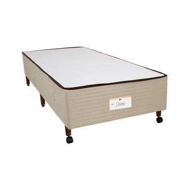 Imagem de Base Box de Solteiro Castor Dome com Revestimento em Tecido Suede 40x88x188cm - Bege