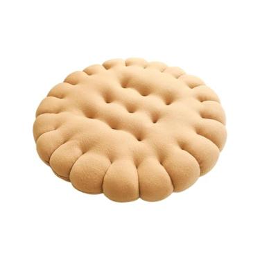 Imagem de FashionCha Almofada de Assento em Formato de Biscoito, Almofada de Chão, Confortável, Moderna, Almofada de Meditação para Sofá de, Redondo amarelo, Tamanho real