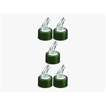Imagem de Kit 5 Bicos Dosador De Azeite Vinagre 30mm Bpa Free verde