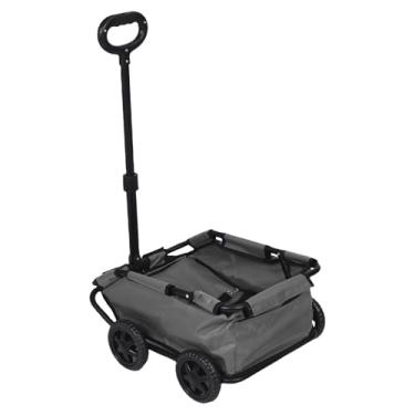 Imagem de Serounder Carrinho de Estimação Dobrável Portátil Com 4 Rodas para Compras de Supermercado, Uso Diário, Fácil de Empurrar e Puxar, Material de Pano Oxford (cinza)