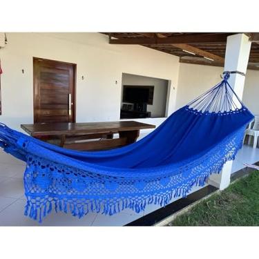 Imagem de Rede de Dormir Descanso Luxo Gigante 4,5m Reforçada para Casa(AZUL)